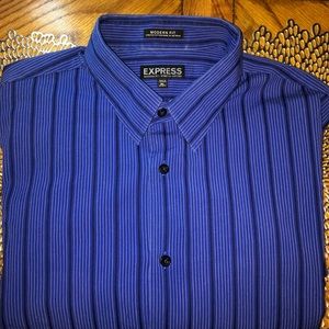 Express Modern Fit Blue Dress Shirt